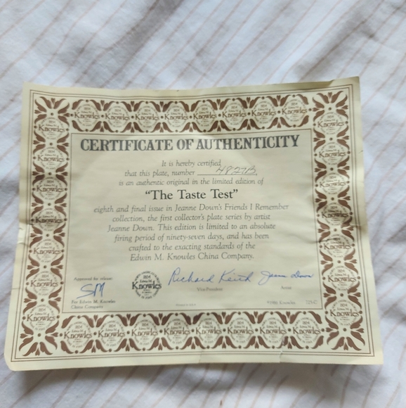 "Taste Test" Knowles Plate - Picture 4 of 4